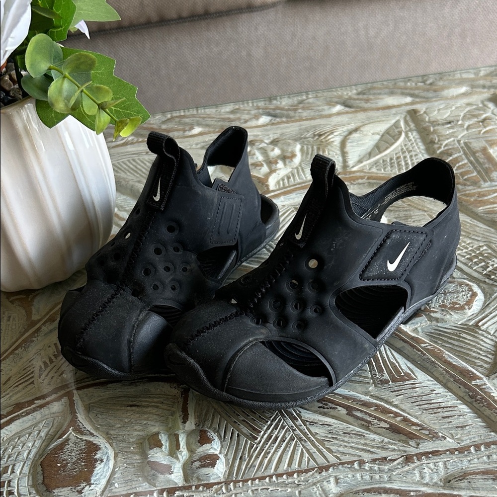 Nike Black Slip-On Sandals